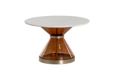 Art House: Muse Orange Glass & Marble Coffee Table