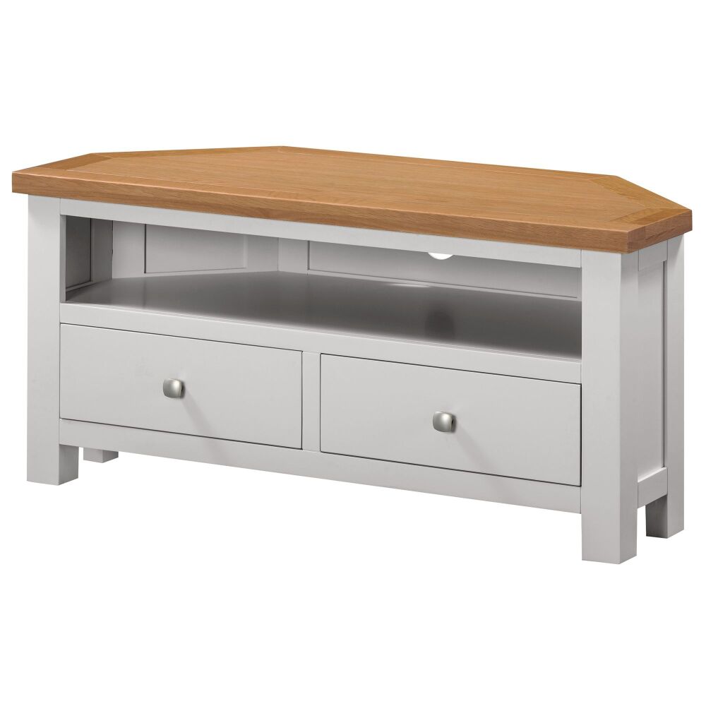 New Amber Painted TV Corner Unit 2 Drawers