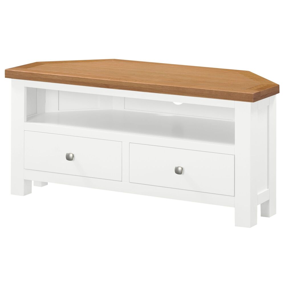 New Amber Painted TV Corner Unit 2 Drawers