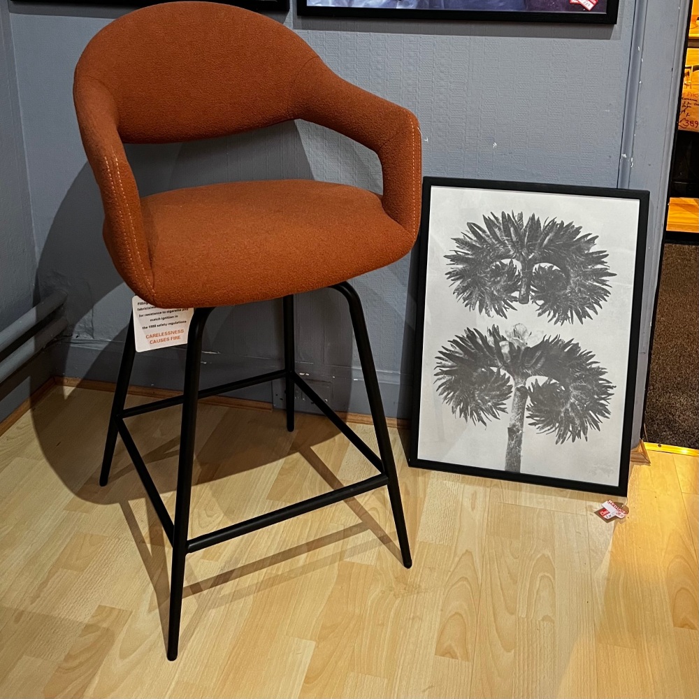 Clearance: Rust Boucle Counter Chair