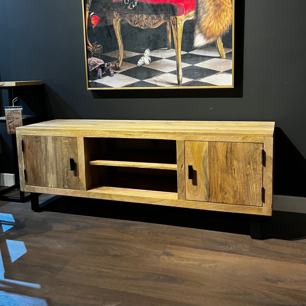 Clearance: Enfield T.V. Stand Mango Wood 140cm