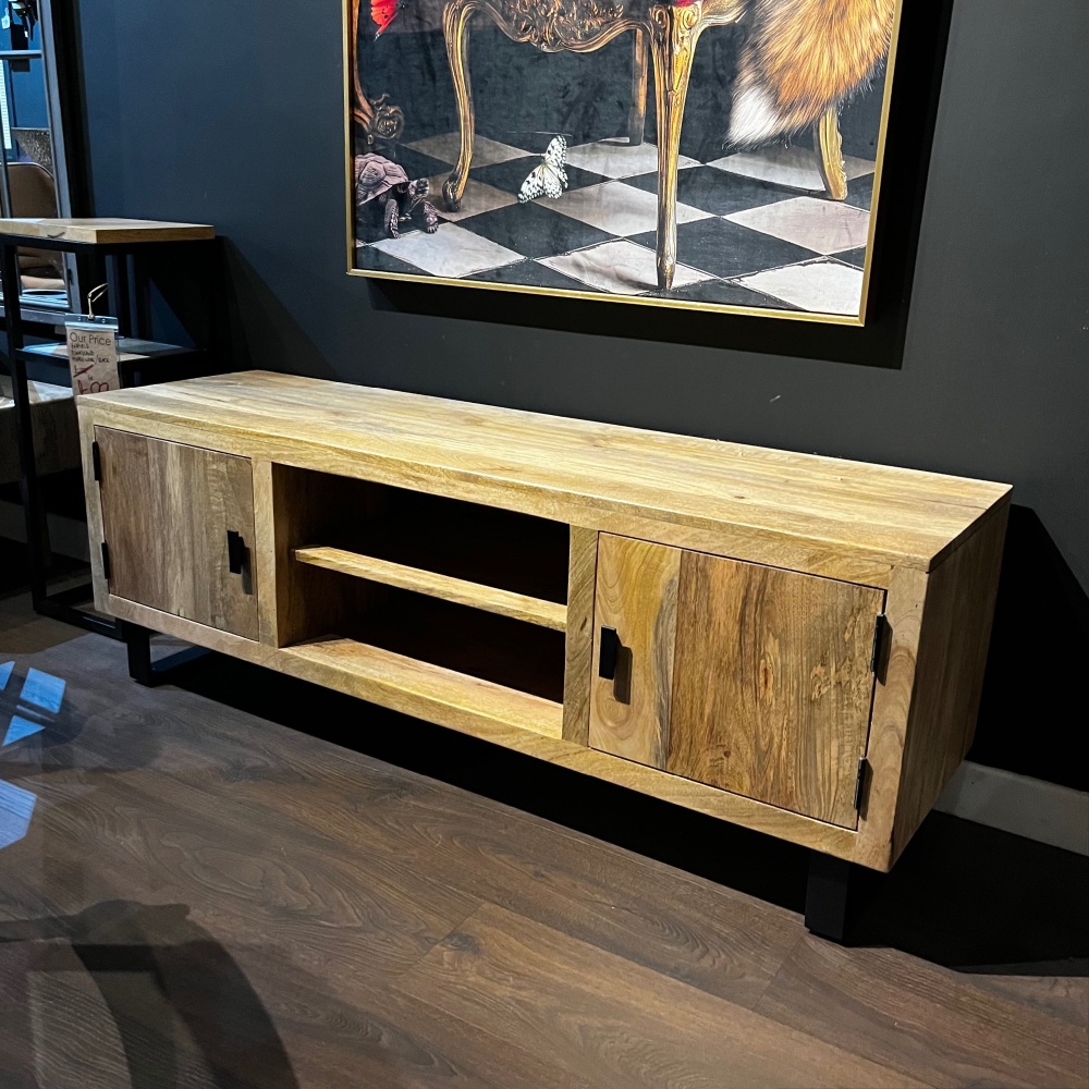 Clearance: Enfield T.V. Stand Mango Wood 140cm