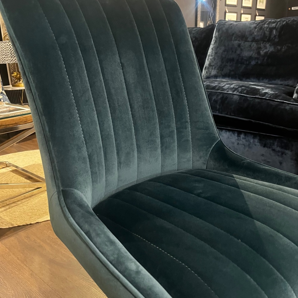 Clearance: Teal Velvet Dining Chair