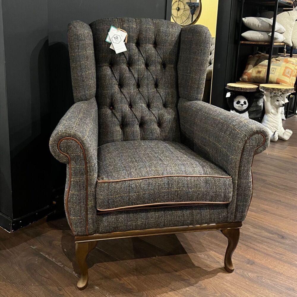 Clearance: Wood Bros Watton Arm Chair Harris Tweed