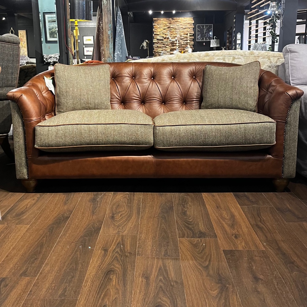 Clearance: Harris Tweed & Leather Westbury Sofa