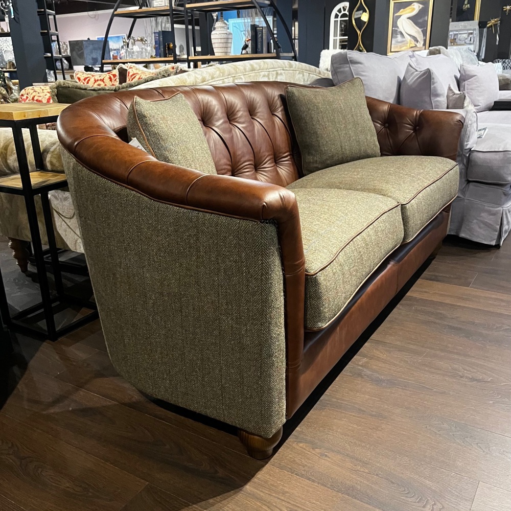Clearance: Harris Tweed & Leather Westbury Sofa