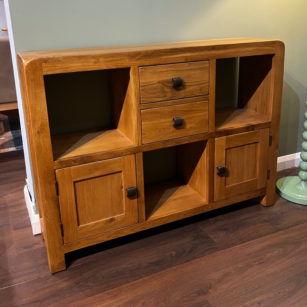 Clearance: Nova Low Oak Display Cabinet
