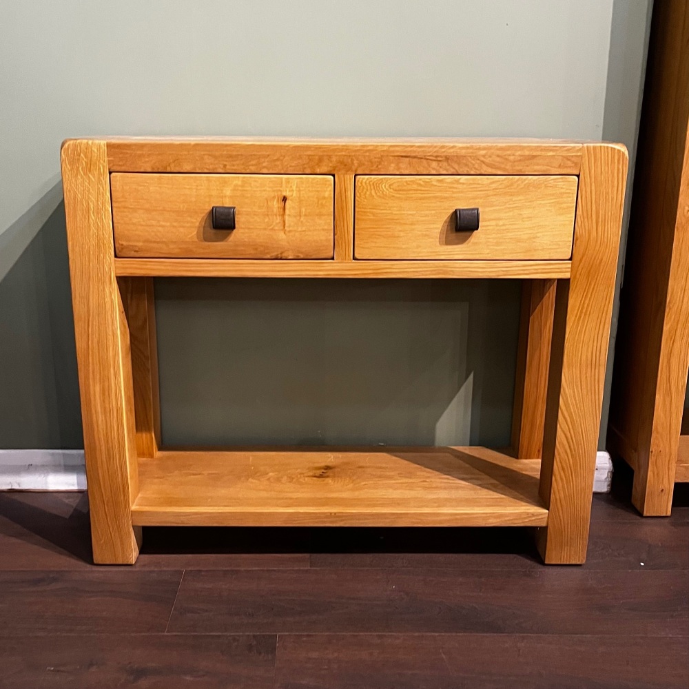 Clearance: Nova Oak 2 Drawer Console Table Oak