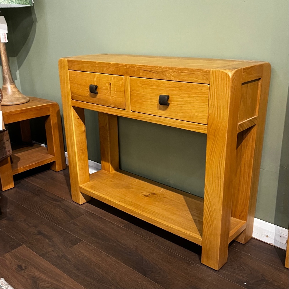 Clearance: Nova Oak 2 Drawer Console Table Oak