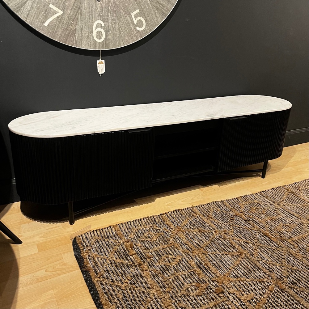 Clearance: Lusso T.V. Cabinet Marble Top