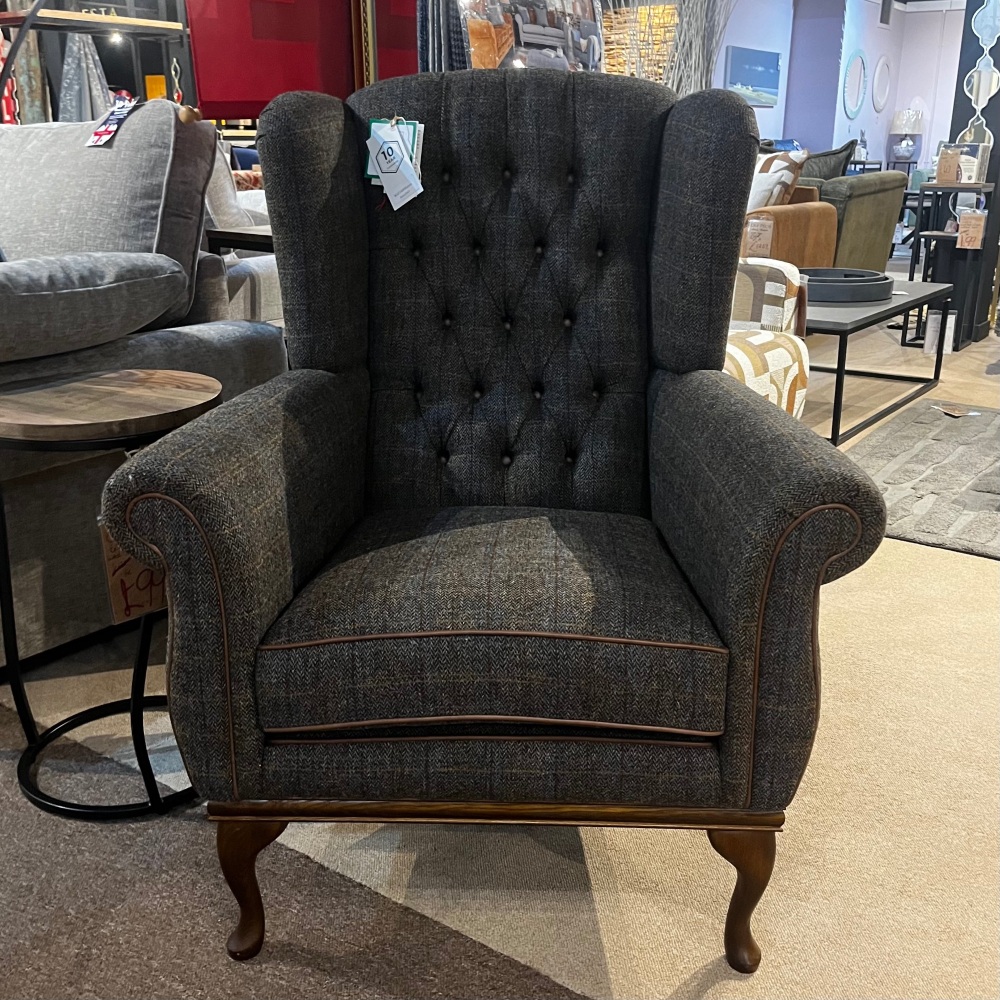 Clearance: Wood Brothers Watton Harris Tweed Chair