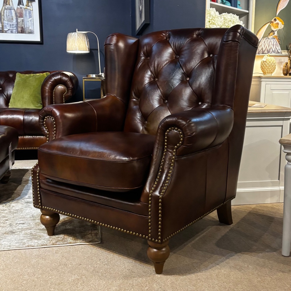 Clearance Kingstone Leather Wing Chair  Leather