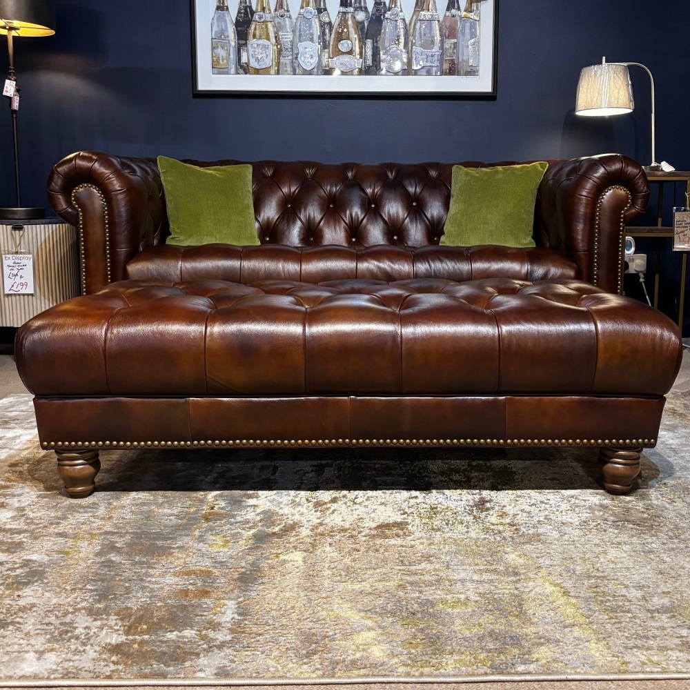 Clearance: Kingstone Footstool Leather
