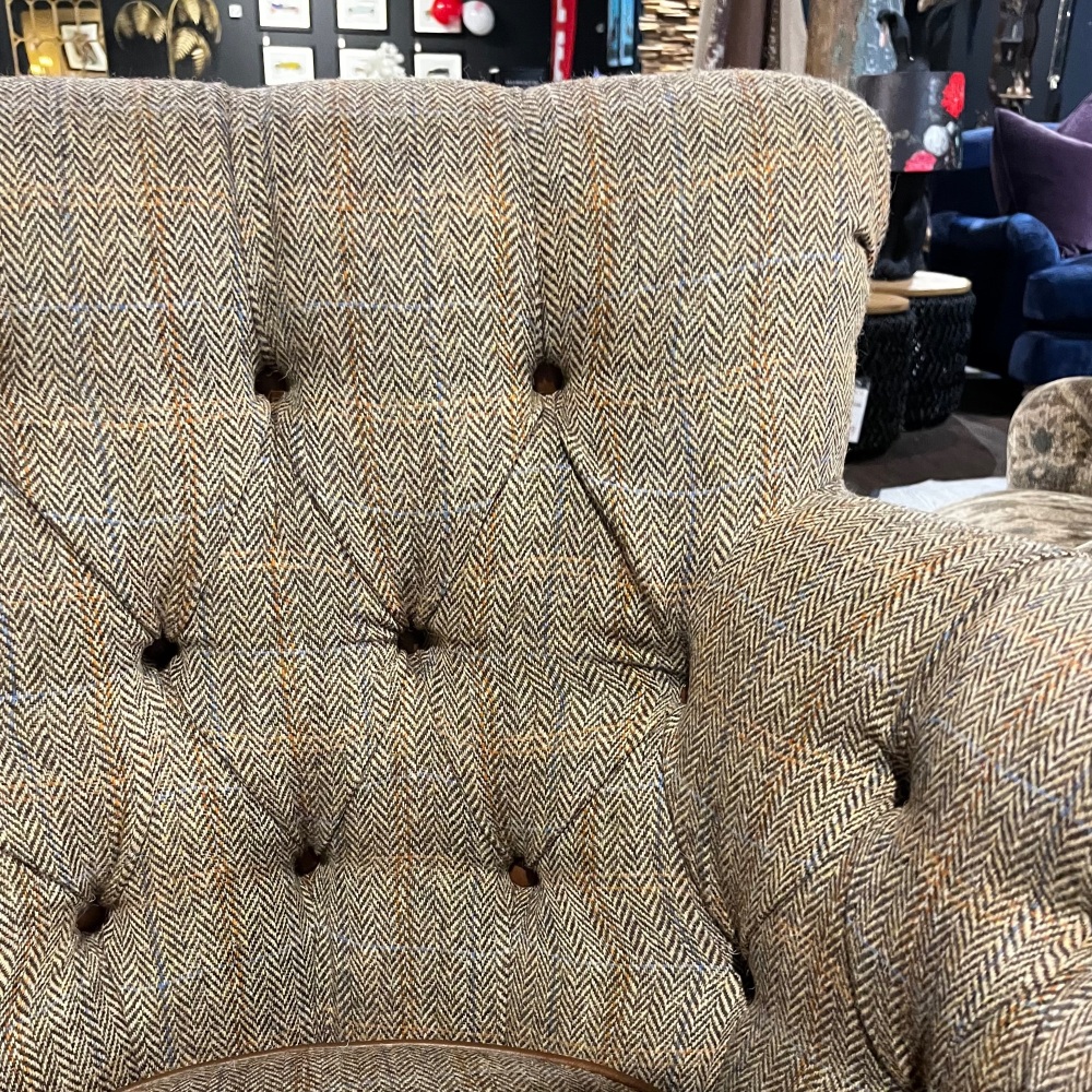 Clearance: Knapton Harris Tweed & Leather Accent Chair