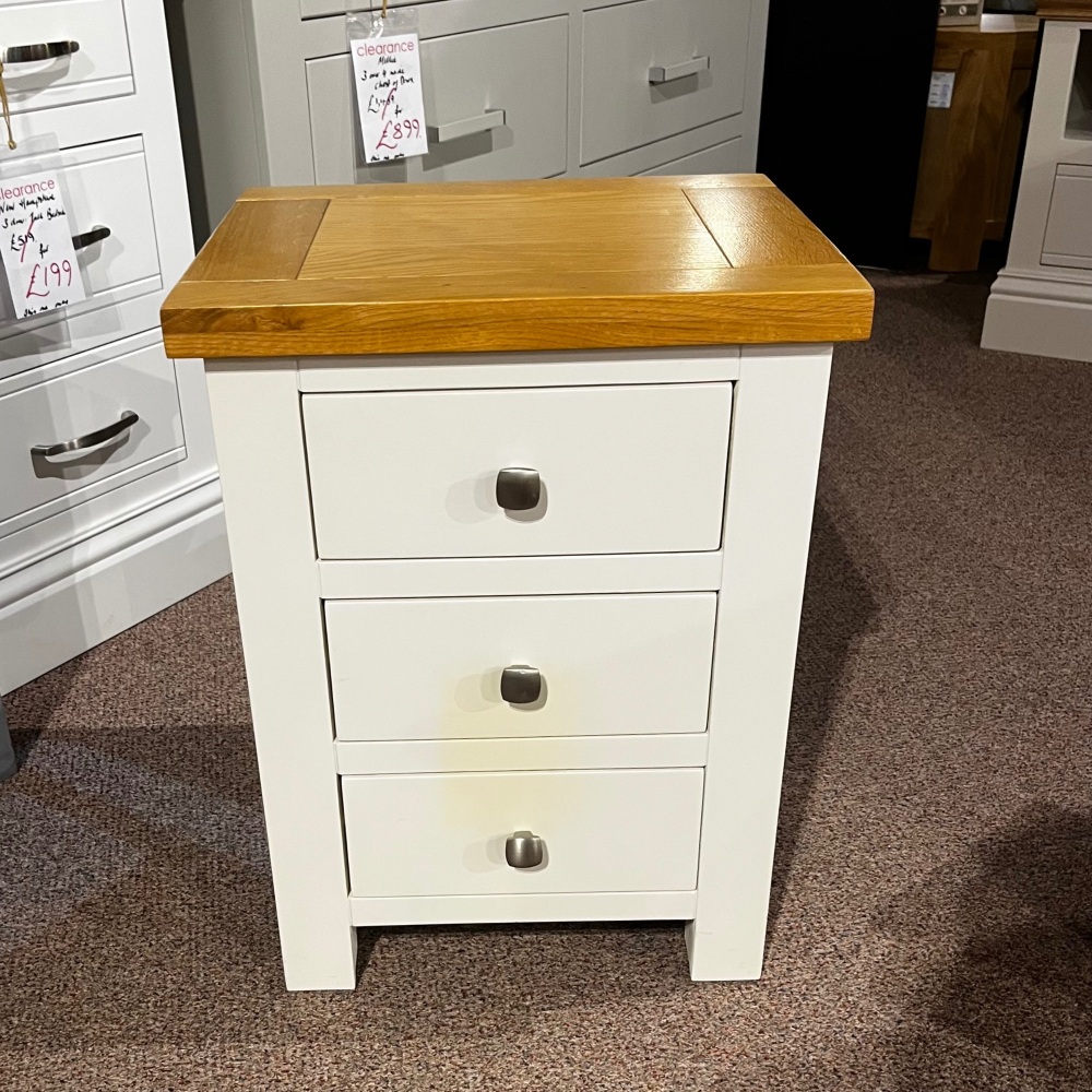 Clearance: New Amber Painted Off White Bedside