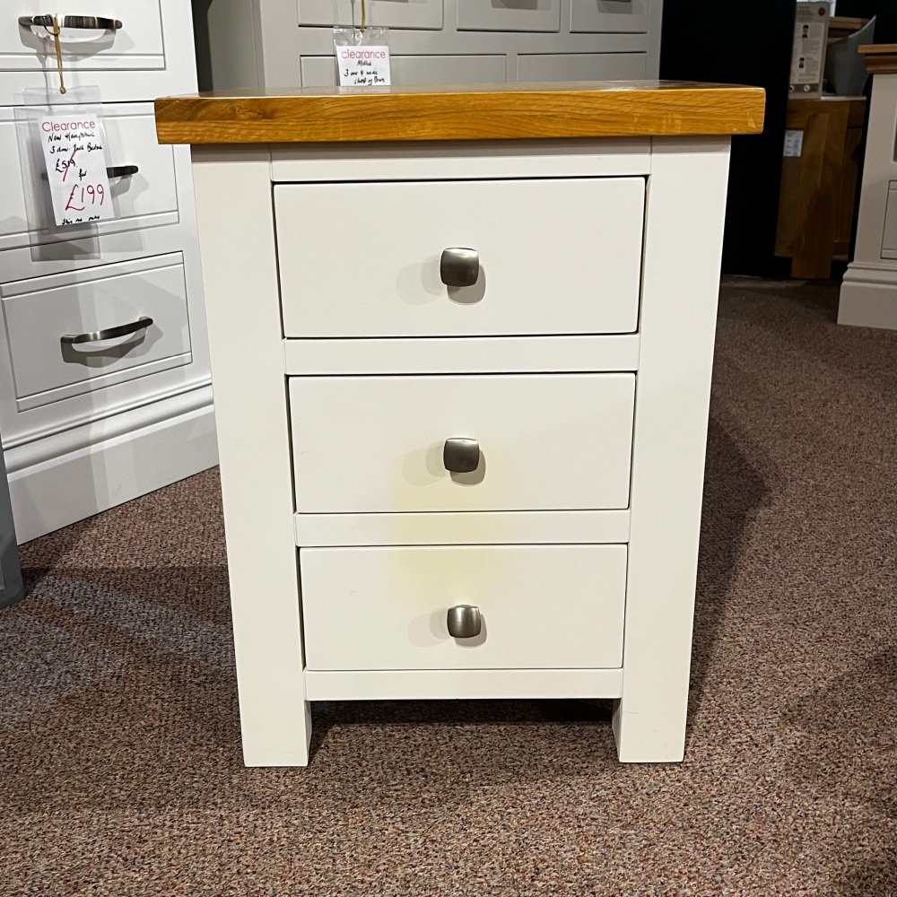Clearance: New Amber Painted Off White Bedside