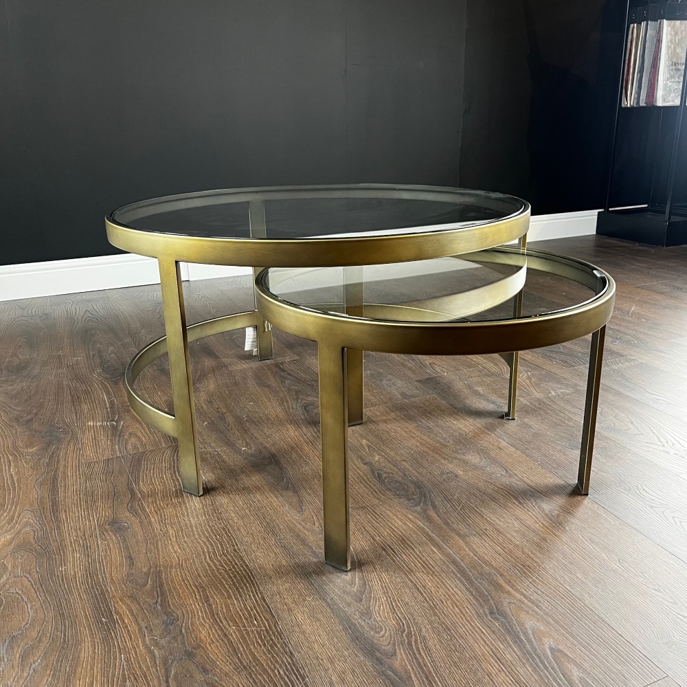 Clearance: Iron & Glass Monti Nesting coffee tables