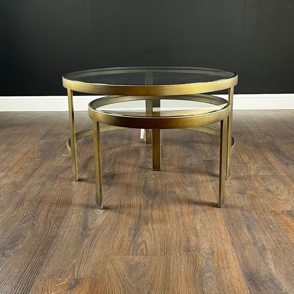 Clearance: Iron & Glass Monti Nesting coffee tables