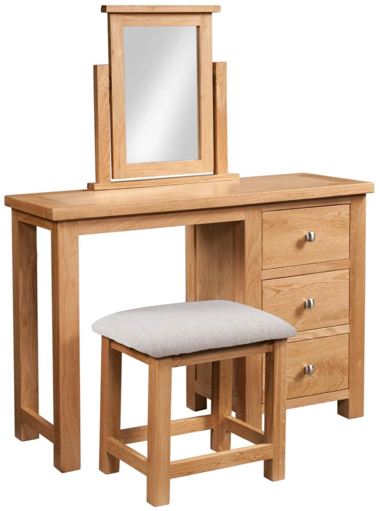 New Amber Oak Dressing Table + Stool