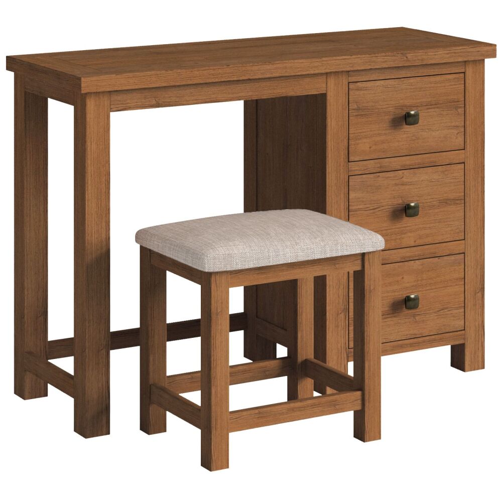 New Amber Oak Dressing Table + Stool