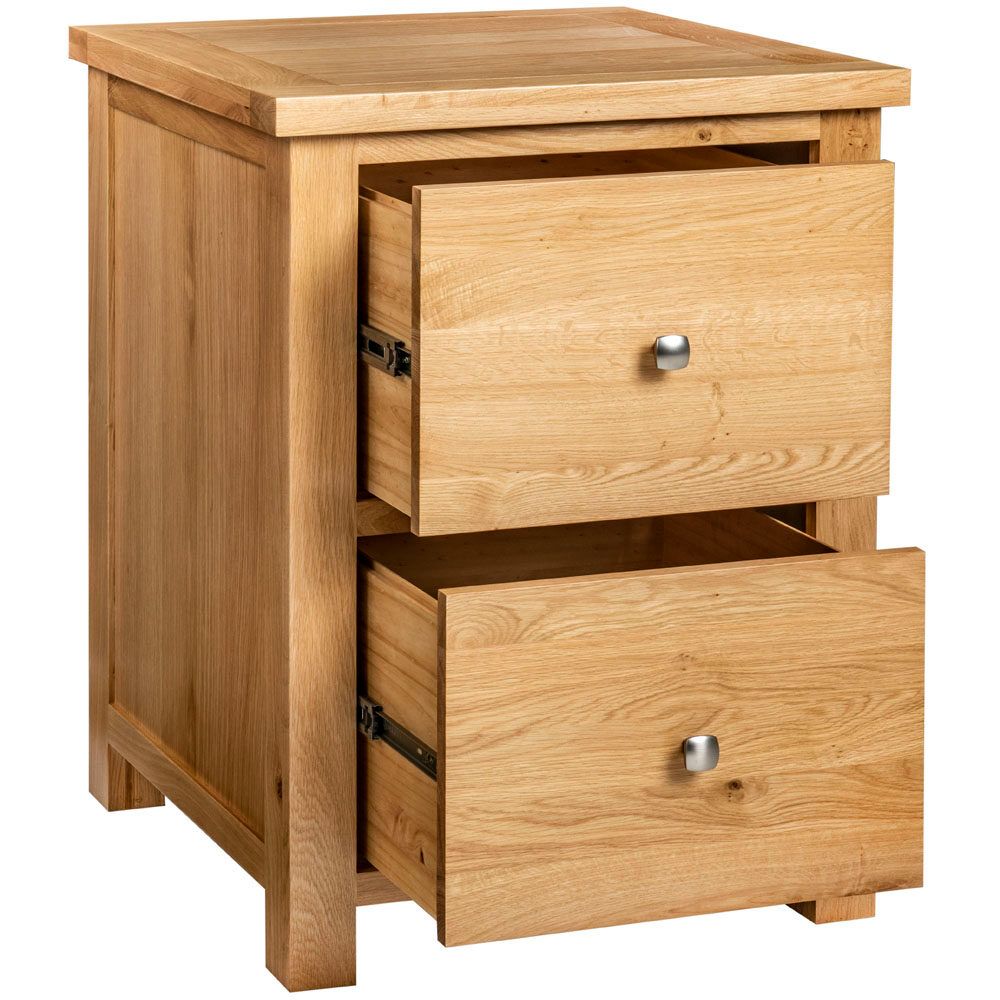New Amber Oak 2 Drawer Filing Cabinet