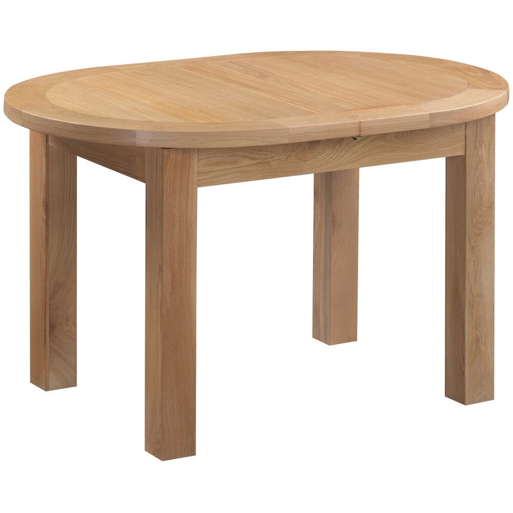 New Amber Oak D-End Extending Dining Table Light Oak