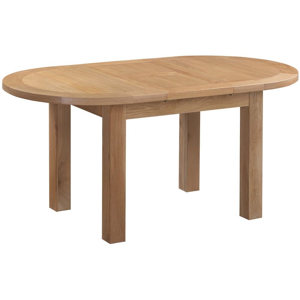 New Amber Oak D-End Extending Dining Table Light Oak