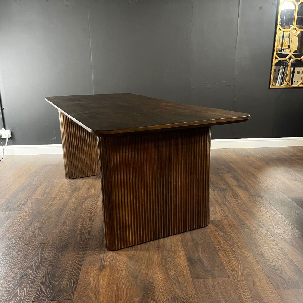 Clearance: Fluted Mango Dining Table 200cm