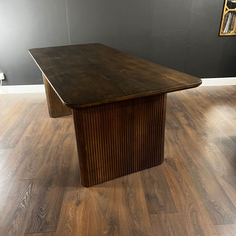 Clearance: Fluted Mango Dining Table 200cm