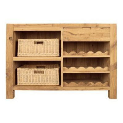 Driftwood Wine Rack With Baskets