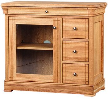 Como Cabinet 3 Drawer Cd Dvd Unit With Glass Doors