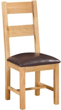 New Amber Oak Chair Ladder Back