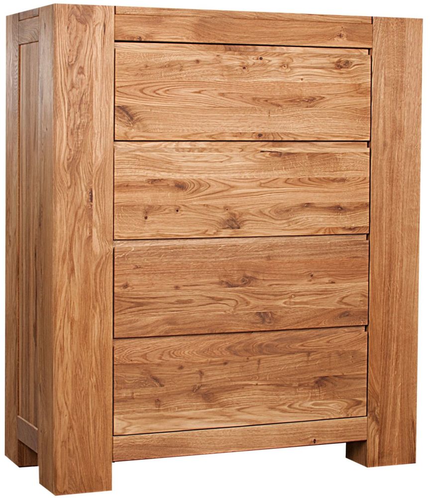 Loft Solid Oak Chest 4 Drawer Tall