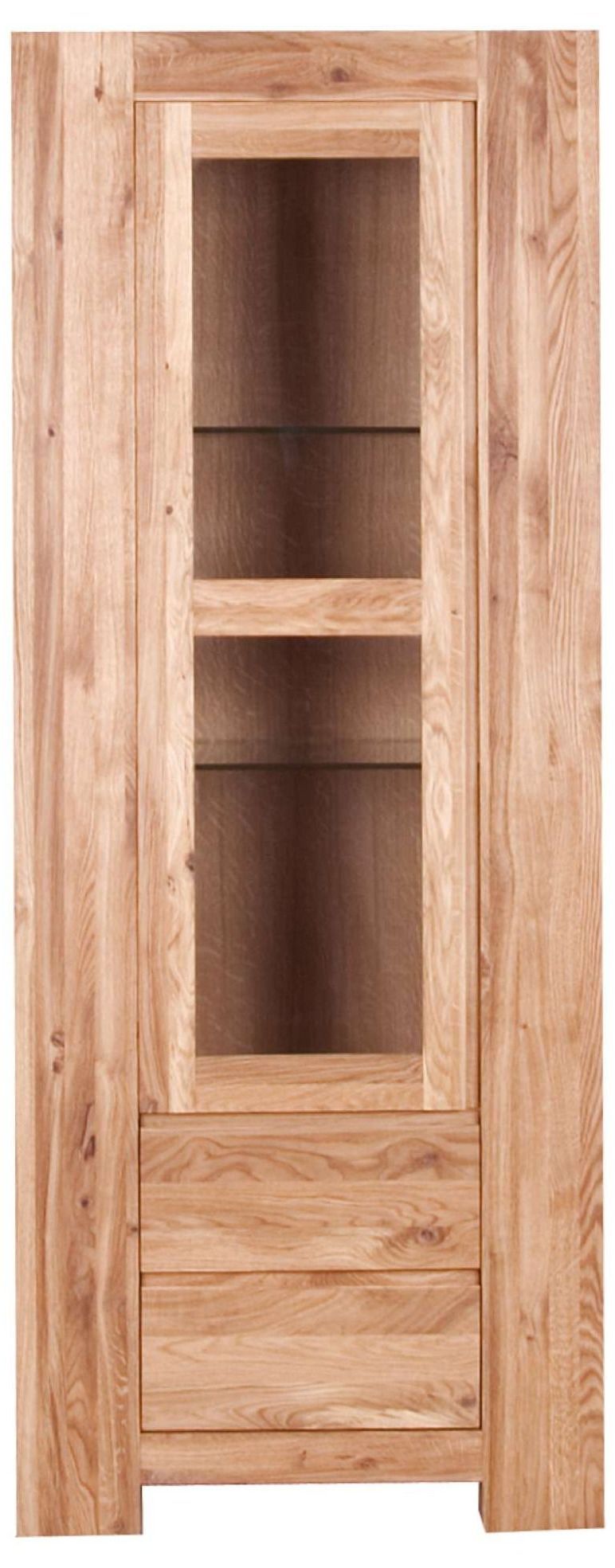 Loft Unit Display Glazed Single Unit Solid European Oak Oil Finish
