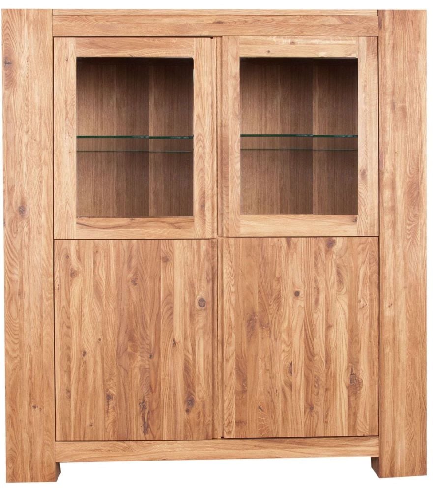 Loft Unit Glazed Display Solid European Oak Oil Finish
