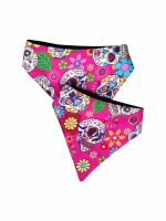 Day of the Dead Dog Bandana in Cerise
