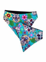 Day of the Dead Dog Bandana in Turquoise