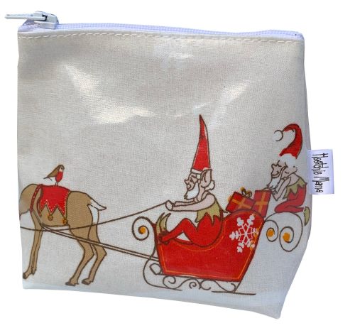 Elves & Reindeer Mini Makeup Bag