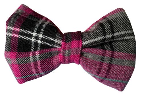 Pink & Grey Tartan Bow Tie