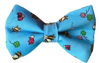 Blue Bees Tartan Bow Tie