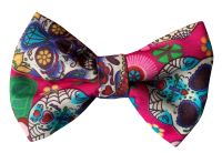 Pink Day of the Dead Bow Tie