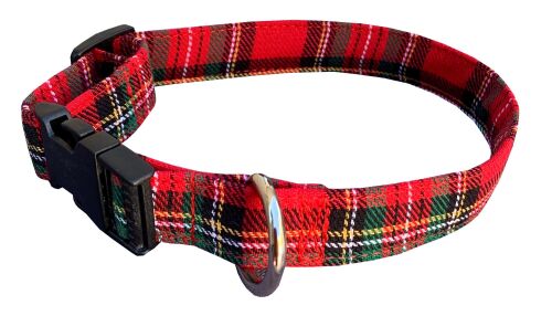 Red Tartan Dog Collar