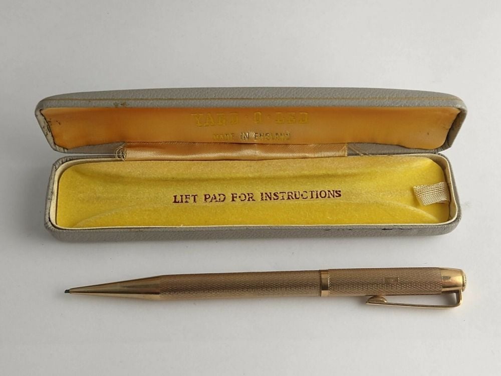 9ct Gold Yard O Led Propelling Pencil With Original Case - London 1967