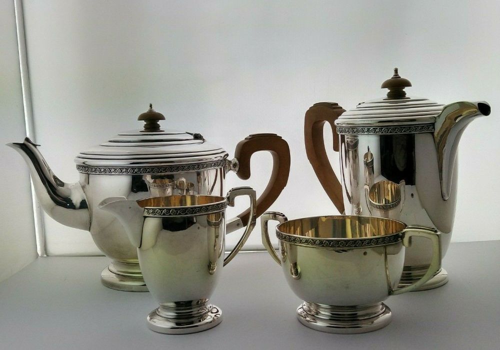 Art Deco 4pc Silver Tea Set - 1,741g - Birm. 1940