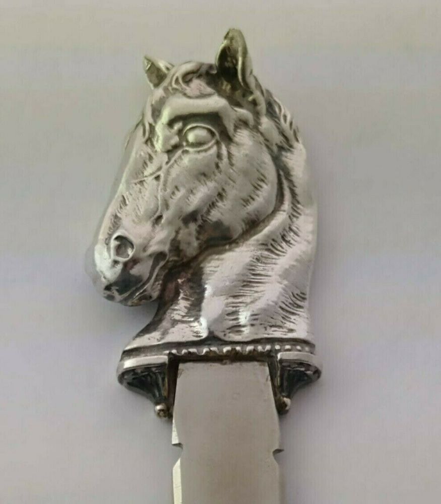 Vintage Silver Mounted Horse Head Letter Opener - London 1998.