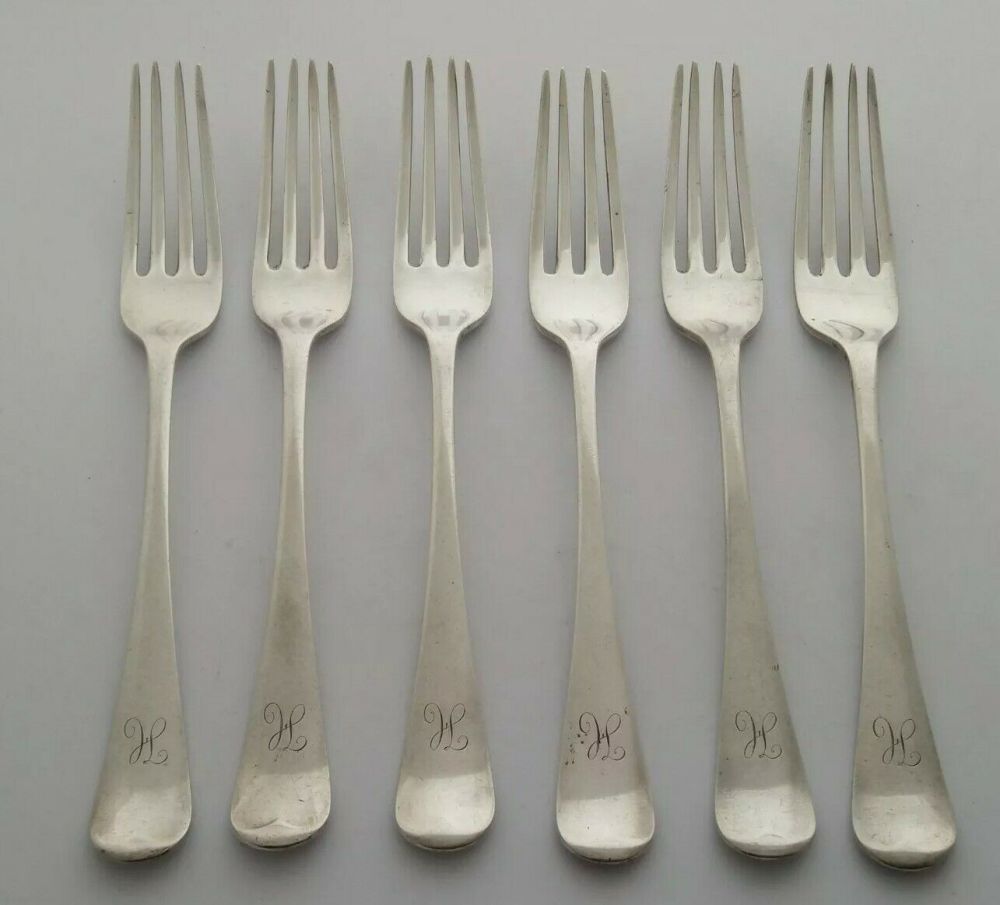 Set Of Edwardian Silver Table Forks - 456g - Martin & Hall Sheffield 1907.