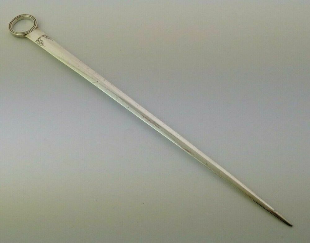 George III Silver Meat Skewer - 86g - London 1801.