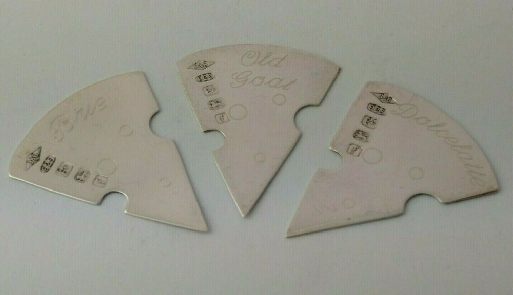 Set Of Three Silver Cheese Markers - Birmingham 2005