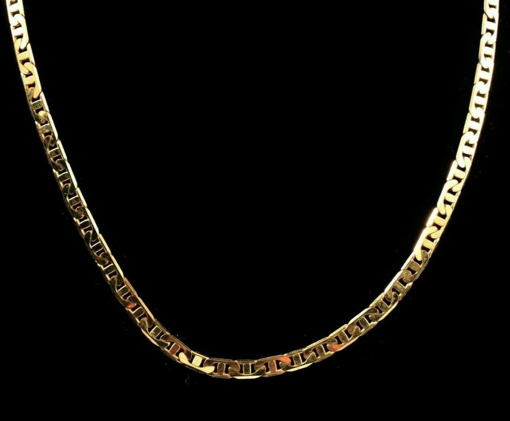 9ct Gold Marine Chain Link Necklace - 13.9g