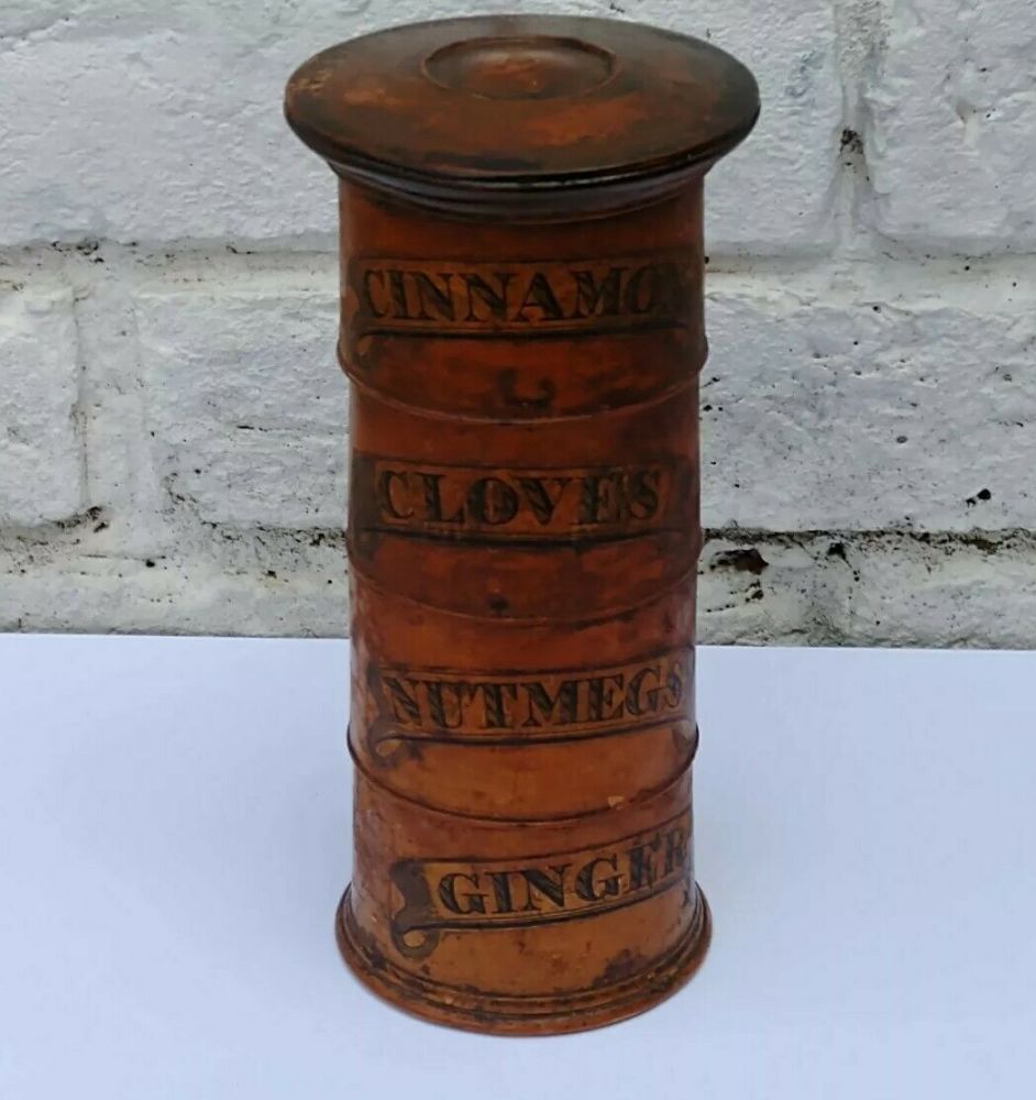 Victorian  Boxwood Four Section Spice Tower 